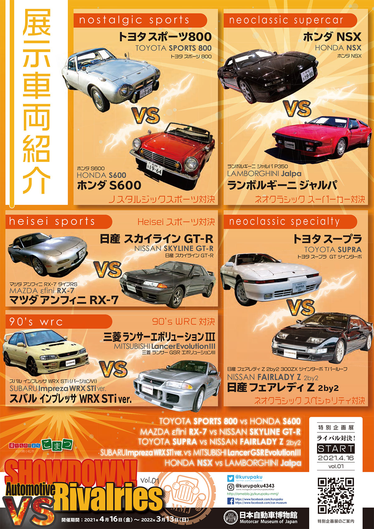 車好きにはたまらない♪日本自動車博物館で往年のライバル対決！